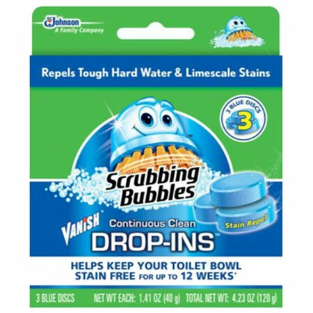 SCRUBBING BUBBLES 70480 - 3.4 oz. Blue, Vanish Drop In, 3PK SC574560